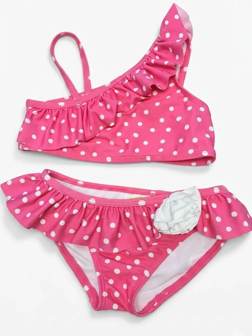 4T Girls Toddler Pink Polka Dot & Aqua Floral Swimsuit Bundle